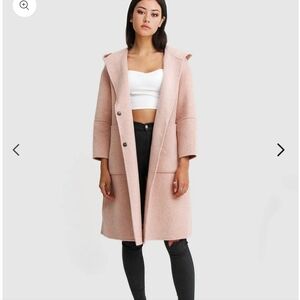 Walk This Way Wool Blend Oversized Coat - Blush Pink